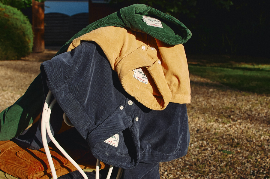 Louis — la chemise velours avec poche Cognac